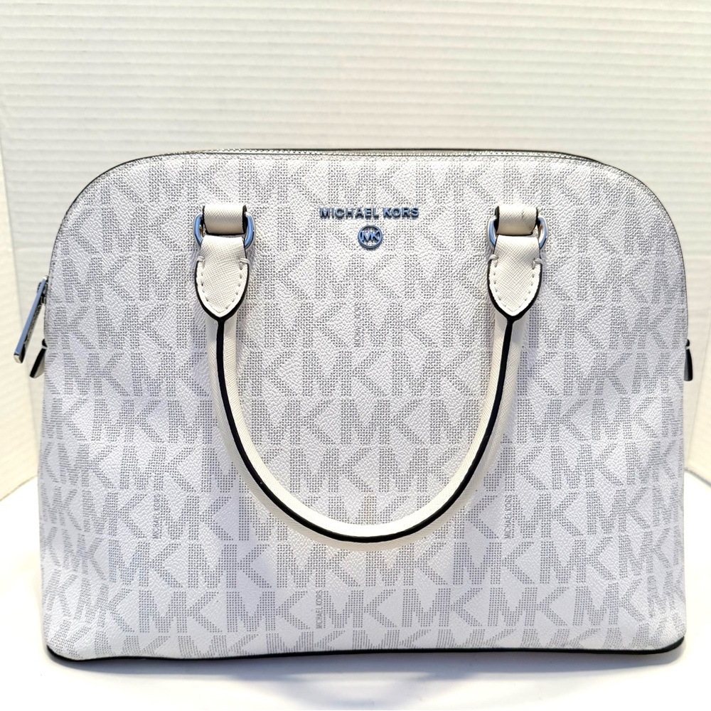 MICHAEL KORS Leather Cindy Large Dome Satchel Bag Crossbody - Picture 4 of 16